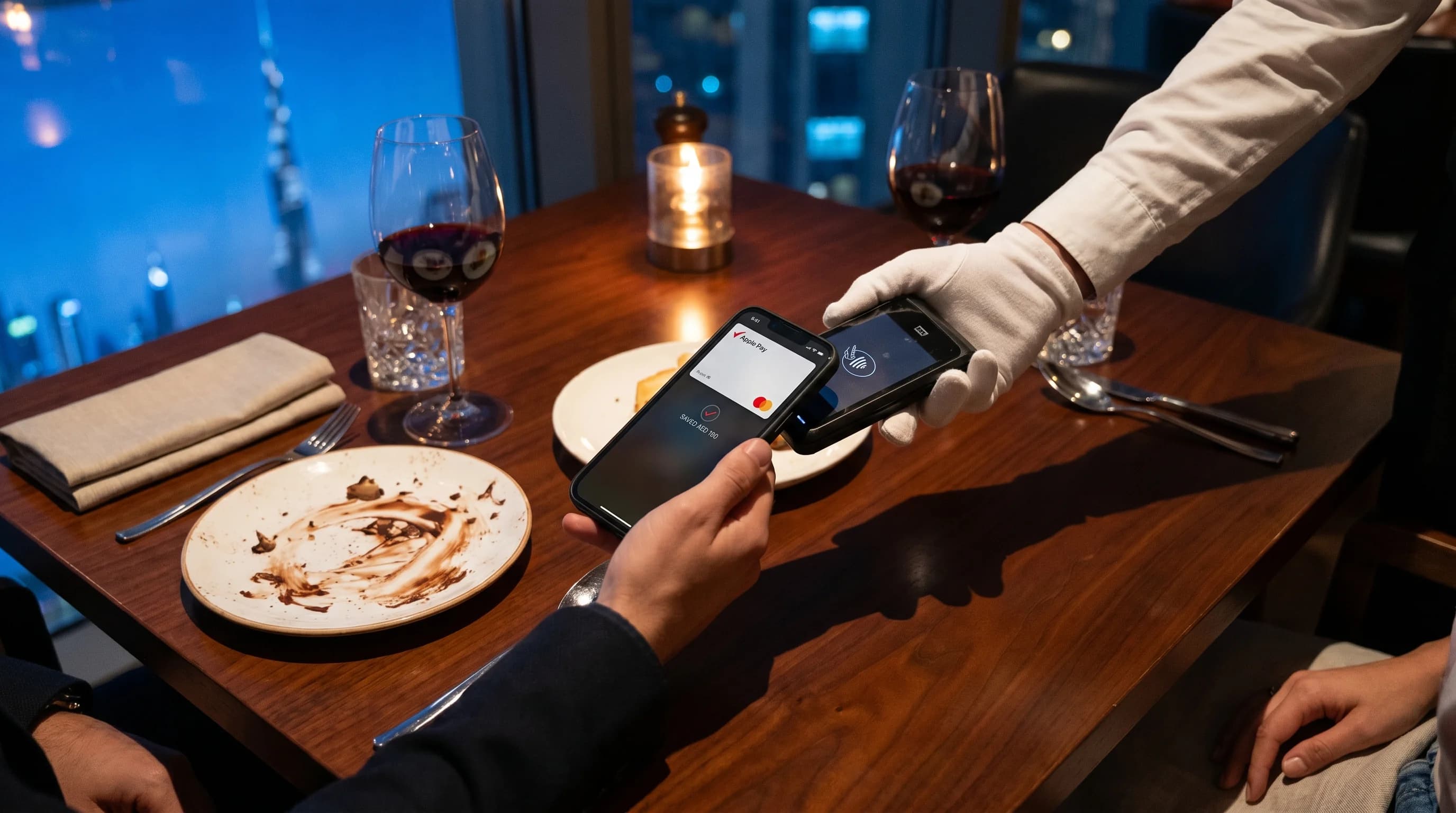 Diners enjoying flash deals at a Dubai restaurant